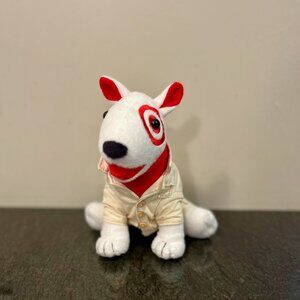 Target Bullseye Dog Mascot Khaki Red Sweater Toy Plush Stuffed Animal